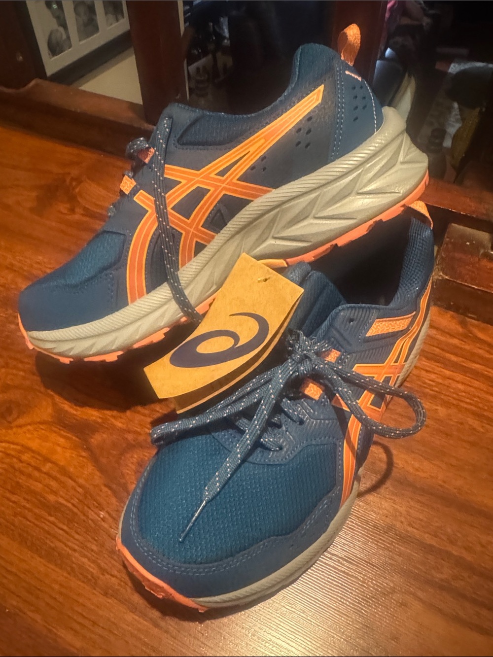 Asics Blue and Orange Athletic Sneakers - New